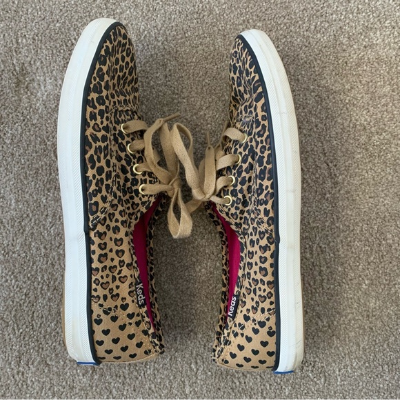 Cheetah Leopard Heart Print Keds Size 6 - Picture 9 of 11